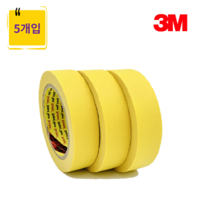 3M 마스킹테이프 25mm x 40M 5개 묶음 303 옐로우