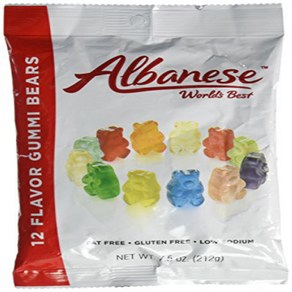 Albanese 12 Flavo Gummi Beas 알바네즈 12맛 구미베어, 1개, 222.26g