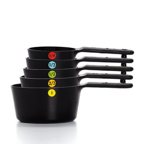 OXO Good Gips 6- Piece Plastic Measuing Cups Black OXO Good Gips 6피스 플라스틱 계량컵 블랙, 1개