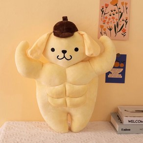 헬창커플 선물 폼폼푸린 헬로키티 근육맨 봉제인형 태닝 키티, 50-59cm, 1개