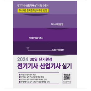 (듀오북스/대산전기수험연구회) 2024년 전기기사 산업기사 실기 30일 단기완성, 분철안함