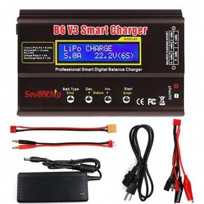 V3 80W 6A 배터리 LiHv Lipo NiMh 리튬 이온 디지털 RC Lipo 밸런스 충전기 방전기 15V 어댑터, 1개, 2.only B6V3