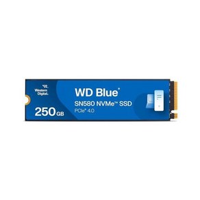 Westen Digital 2TB WD Blue SN580 NVMe 내부 솔리드 스테이트 드라이브 SSD - Gen4 x4 PCIe 16Gbs M.2 2280 최대 4150MBs, 250GB, 1) 250GB, 없음