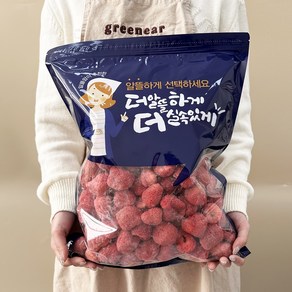 [대용량 1kg] 설탕함량 다운 동결건조 딸기칩 건딸기 동결건조 과일칩 대용량 간식 아이간식 쫀득쿠키 재료, 1개, 1000g