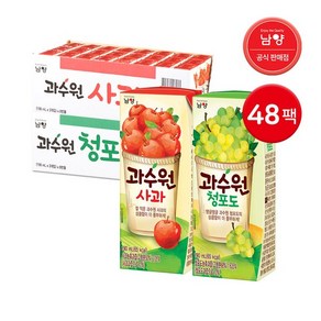 남양 과수원 사과 190ml 24팩 + 청포도 / 과일주스 EV, 48개