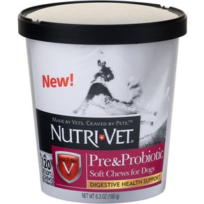 Nuti-Vet Pe Pobiotics Soft Chews 개 소화 보조제 120개, 1개