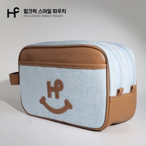 힐크릭 스마일 투지퍼 2단 골프 파우치 HCPO-O07, 블루, 상세 설명 참조