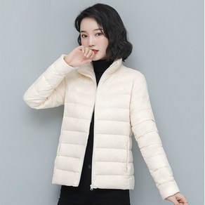 ROYALBELLE 여성 데일리 경량 기본 패딩 점퍼 스탠드넥 소프트 단색 컴포트 패딩 재킷 V91901