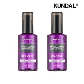 쿤달 마카다미아 울트라 헤어세럼 클린솝 100ml x2개, 2개