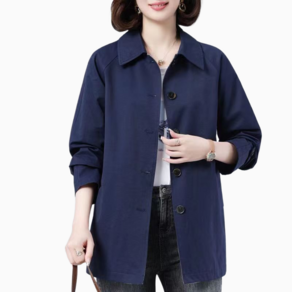 L-5XL 빅사이즈 중년여성 사이드포켓 캐주얼 트렌치코트 women's casual jacket 인어미남 C11 U932G790