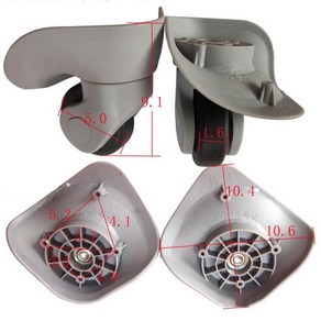 1 쌍 DIY 여행 가방 수화물 교체 캐스터 스위블 수리 액세서리 여행 가방 용 음소거 롤러 휠, 밝은 회색, 크기가 큰, 1개
