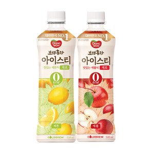 보성홍차 아이스티 제로 레몬 + 애플 500mL 각 12병, 24개