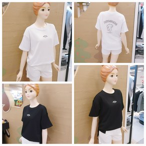 [소이주니어]논현점 24년여름신상 ** 얇고 시원한소재 ** 팔길이 5부 루즈핏 일러스트 티 ** 마네킹 키 155 11호 착용 **