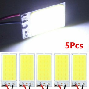 100%COB LED 패널 조명 12V 전구 인테리어 램프 부품 교체 화이트 슈퍼 브라이트 자동차 액세서리 5, 01 CHINA, 5개