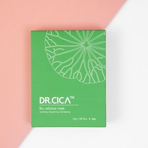 DR CICA 닥터시카 바이오셀룰로오스 마스크팩 33g X 5매 마스크팩 재생 진정 보습 미백 피부관리, 1개