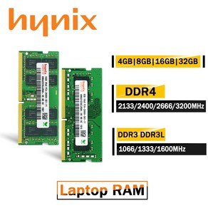 RAM 하이닉스 노트북 메모리 32GB 16GB 8GB 4GB DDR4 DDR3 DDR3L PC4 PC3 2133P 2400T 2666V 3200A 1333 1600 10600 1, 14 4GB-1333-1.35V-DDR3L, 14 4GB 1600MHz DDR3L