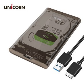 유니콘 HD-7000G (USB3.1 A타입 반투명케이스) 2.5인치 하드케이스 HDD / SSD, 1개