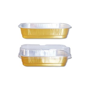 알루미늄 티라미수 베이킹 사각용기 300ml 골드 (용기+뚜껑) 세트, 1세트, 10개
