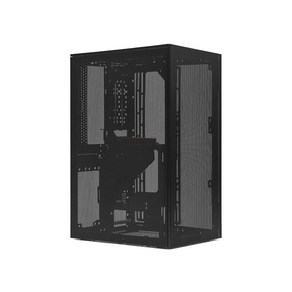 SSUPD Meshoom S V2 Mini-ITX 소형 폼 팩터(SFF) 케이스 - PCIe 4.0 라이저 케이블이 있는 풀 메시 사이드 패널 - 도구가 필요 없고 쉬운 접근성(, 블랙., 1개