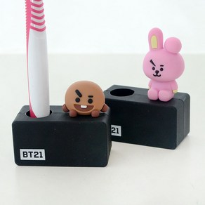 BT21 칫솔홀더_COOKY+SHOOKY 칫솔 꽂이 거치대, 1개