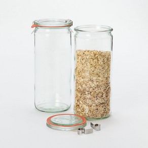 WECK 웩 실린더 형 밀폐 유리용기 1000ml, 1L, 1개