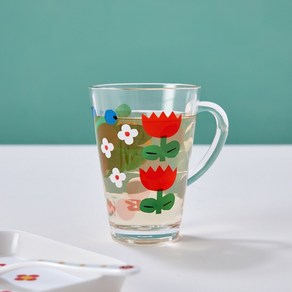 [MODERN HOUSE 중계점] 스프링가든 아크릴 도트컵 340ML 튤립 PL0125005, 1개, 혼합