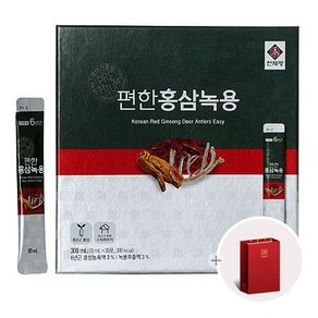 [천제명] 6년근홍삼 + 녹용 편한홍삼녹용 (10ml x 30포) + 쇼핑백