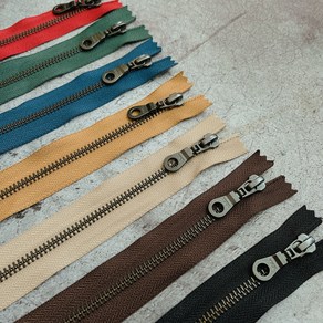 YKK 쇠 지퍼 7컬러 5호 (길이 35CM 40CM 60CM ), YKK 쇠지퍼 5호 60CM, 브라운, 1개