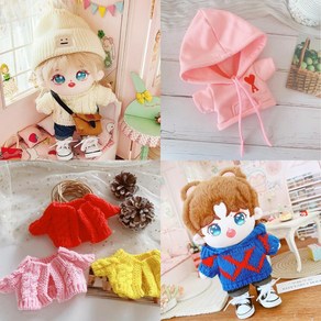 푸른옷장 20cm 인형 옷 스웨터 가디건 비니 목도리 청바지 모음, 블랙 스웨터, 1개