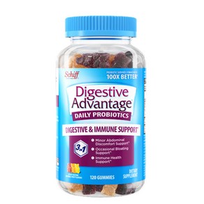 쉬프 다이제스티브 어드벤티지 프로바이오틱 유산균 120정 (구미) Schiff Digestive Advantage Pobiotic 120 Gummies, 1개