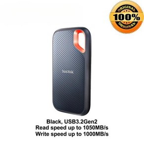 SanDisk 휴대용 Exteme E61 SSD V2 USB 3.2 Gen 2 C타입 외장 솔리드 스테이트 드라이브 저장 디스크 하, 01 Black_02 500GB, 01 Black