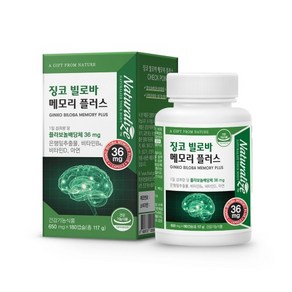 네추럴라이즈 징코 빌로바 메모리 플러스 650mg x 180캡슐, 117g