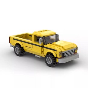 MOC Fod 포드 F-250 슈퍼 듀티 픽업트럭 자동차 300PCS+ 키덜트 호환 나노 블록 꿈꾸는다락방, 옐로우, 1개