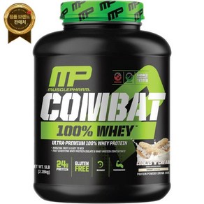 머슬팜 컴뱃 100프로 웨이 단백질 파우더 2.28kg 쿠키 앤 크림 프로틴 보충제 고단백 헬스 COMBAT Whey