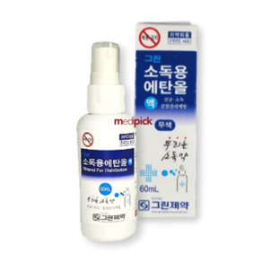 그린제약 손안에 그린 스프레이 60ml 10개 스프레이형 에탄올 소독제