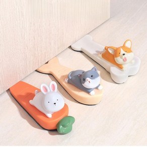문고정 충돌방지 러블리 동물모양 문틈 스토퍼 문고정장치(1256EA), 1개