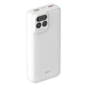 스카이 필 PD20 LCD 디스플레이 고속 충전 보조배터리 20000mAh 22.5W, SKY-PD20, 화이트