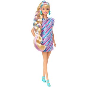 BARBIE 미국배송 바비 정품 마론인형 소장용 금발 롱헤어 별 헤어 세트, 1개