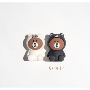 후디 곰돌이 귀여운 네일 니퍼 보호 캡 1+1, 블랙곰+블랙곰, 2개