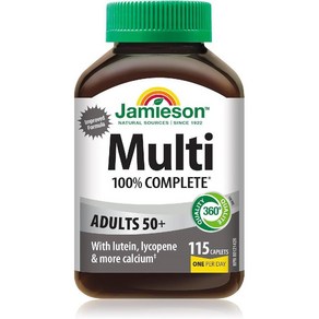 (캐나다 직구) 자미에슨 100퍼센트 종합비타민 50+ 성인용 Jamieson Multivitamin fo Adults 50+, 1개