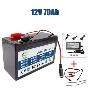 리튬 이온 18650 배터리 전기 차량 12V 배터리팩 내장 BMS 30A 고전류 충전기 100Ah, [03] 12v 70Ah, 1개