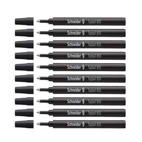 Black Schneider Topball 850 Rollerball Refill 0.5 mm European Size Black Ink Box of 10 Refills