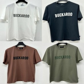 [버커루] [BUCKAROO] 2XL 입고 2024 NEW. 공용 BKR 심플 고딕 로고 WH/BK/KA/BR 4컬러 쿨소재~ 시원한 빅로고 라운드 반팔 로고 티셔츠