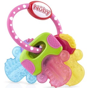 Nuby 아이스 젤 치발기 키, 1 Count (Pack of 1), 1팩 - 핑크, 1개