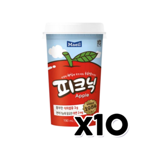 유어스 매일 피크닉 사과 컵주스 190ml x 10개 한박스