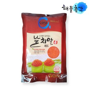 해물총각 대용량 프리미엄 날치알 500g, 날치알 레드 500g(코아)((1개), 1개