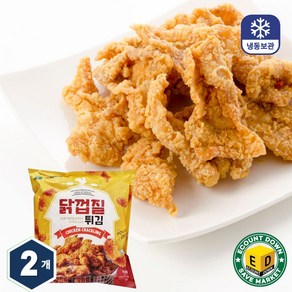 바삭한 치맥 후라이드 닭껍질 튀김, 2개, 1kg