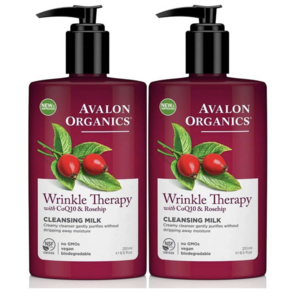 Avalon Oganics Winkle Theapy 아발론 오가닉스 링클 테라피 코큐텐 클렌징 밀크 8.5oz(251ml) 2팩, 251ml, 2개