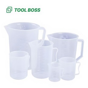 [ 100ml ~ 5000ml ] 툴보스 플라스틱 눈금 비커 계량컵, 투명, 1개, 3L