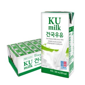 건국우유 멸균우유 200ml x 24팩, 24개